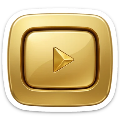 youtube golden play button with res edges sticker