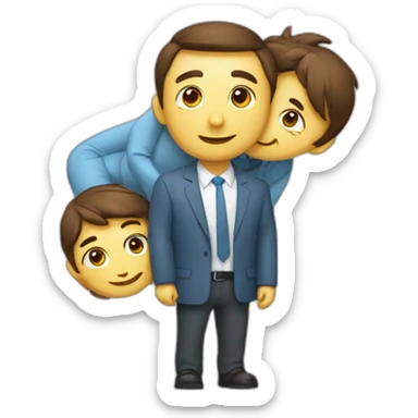 Un cœur avec écrit dessus Guy et Ami sticker