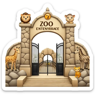 entrada de un zoo y que vean animales  sin ninguna persona  sticker