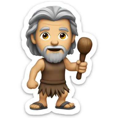  Caveman with long gray hair and a gray goatee holding a gavel and running a meeting  sticker