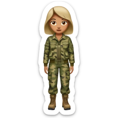 realistic full body camo baddie sticker