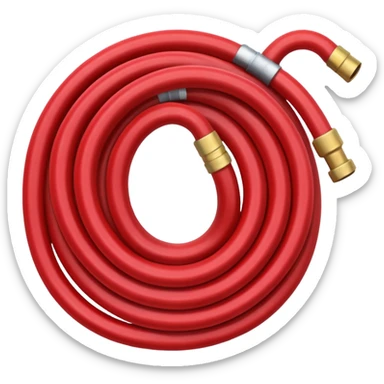 A red Hose – coiled water hose sticker