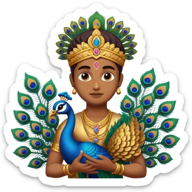 Murugan with vel and peocock at back vel also with  sticker