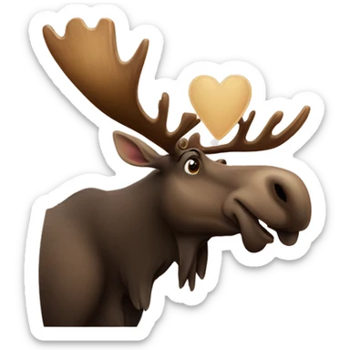 moose blowing a kiss sticker