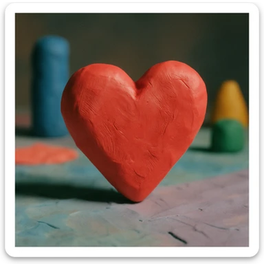 heart, claymation style sticker