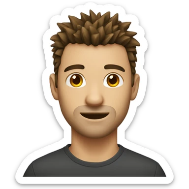 Man with stubble and spikey fringe  sticker