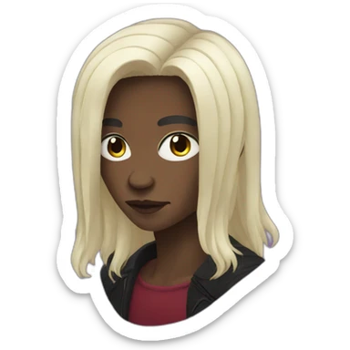 nonbinary vampire long hair sticker