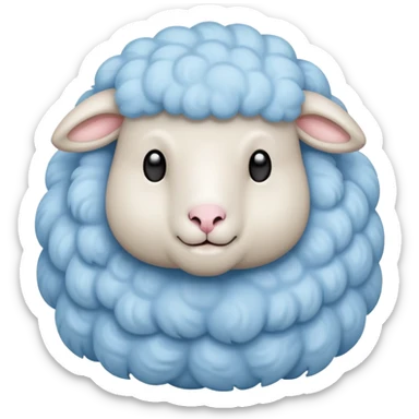 dreamy pastel blue sheep with fluffy wool and sleepy expression, like from a dream sticker