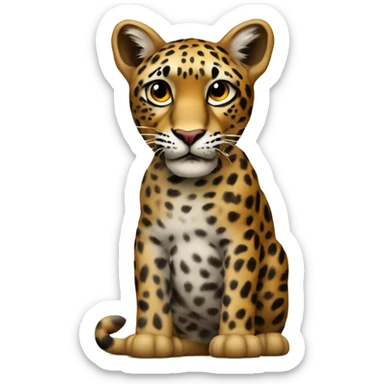 Coração com estampa de onça pintada sticker