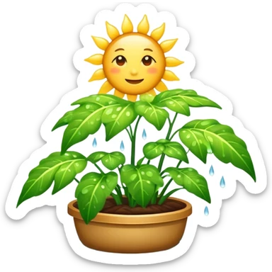Plants and sun rays and rain sticker