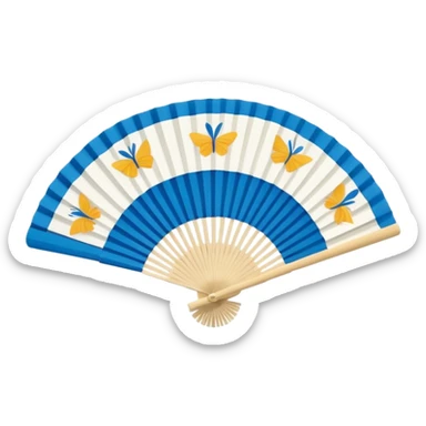 paper hand fan sticker