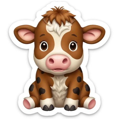 baby brown cow sticker