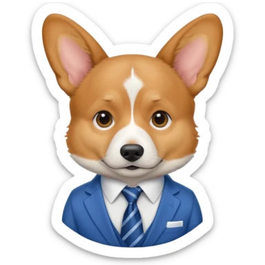 perrita caricatura gorgi gales ejecutivo con ropa celeste sticker