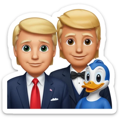 donald trump with donald duck sticker