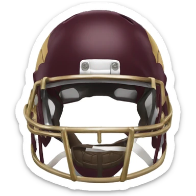 Maroon football helmet with gold trident on it sticker