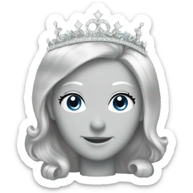 silver sparkly tiara sticker