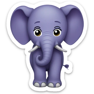 Purple elephant wearing a BTS shirt sticker