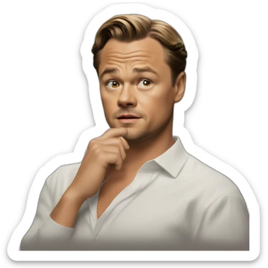 wondering leonardo di caprio from wolf of wall street sticker