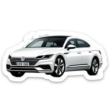 volkswagen arteon car white Front view sticker