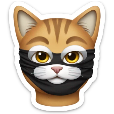 cat wearing a ski mask sticker