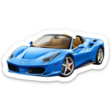 a ferrari in blue  sticker