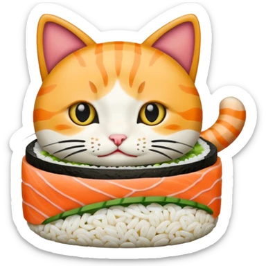 Cat sushi  sticker