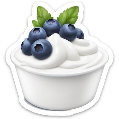 Greek yogurt with blueberries on top sticker