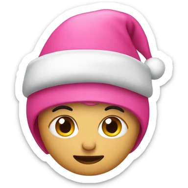 Christmas pink hat sticker