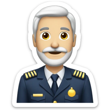 Luis Altamuro airbus pilot with white haired moustache+goatee circle beard no glasses sticker