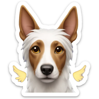 kelpie dog with angel halo sticker