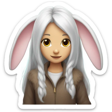 Bunny ear,fairy, girl, long hair, big wings sticker