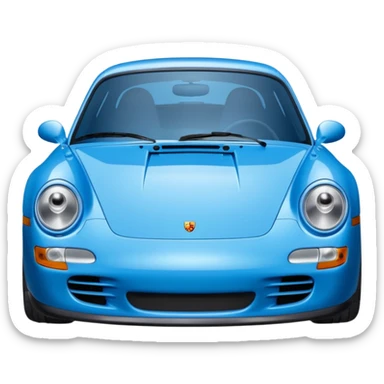 2004 blue porsche carrera with eyes on windshield cars movie sticker