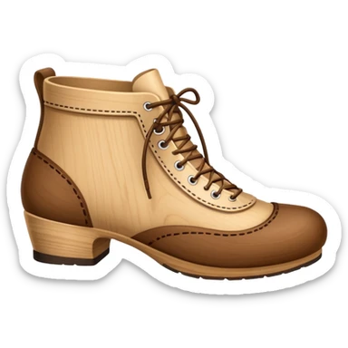Un zapato de madera estilo Polonia . El zapato está tallado a mano. Pero de madera  peo que no tenga cordón para desatar sticker