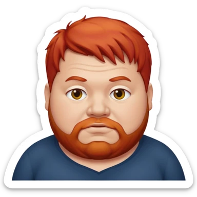 fat man with red hair sticker