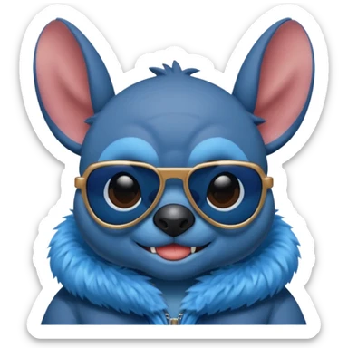 Stitch walking on the beach sticker