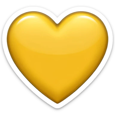 heart with a metallic yellow finish sticker