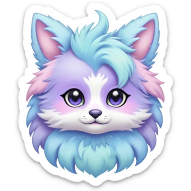 Kawaii bright fantasy ethereal anthro fursona animal sticker