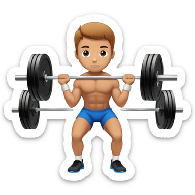 person doing a deadlift exercise, lifting a barbell from the ground sticker