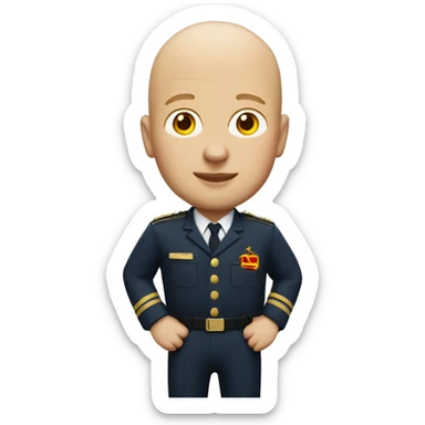 bald fat white man in mcdonald’s uniform no glasses sticker