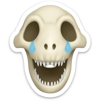 trex skull laugh crying empji sticker