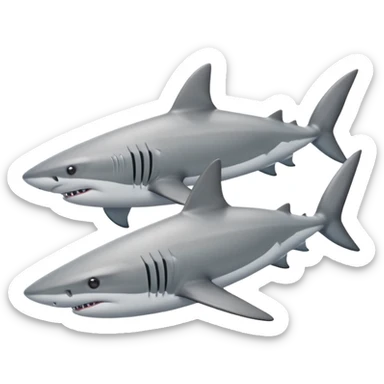 Put the shoes on the fins of the shar sticker