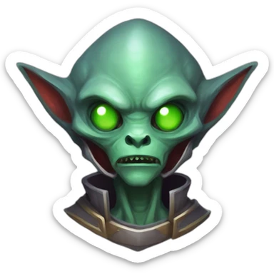 alien demon scifi roguelike rpg style inspired by slay thee spire sticker