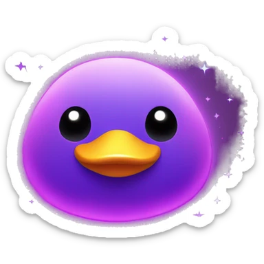 Kawaii neon star glitter duck emoji    sticker