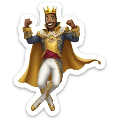 the king in his best clothes dances sticker