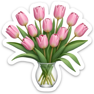 light pink tulip bouquet  sticker