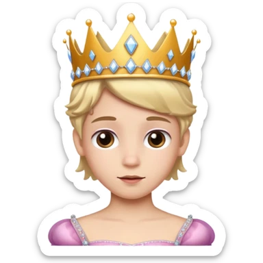 The boy is getting a princess makeover sticker