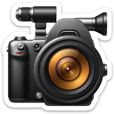 A camera lens, with strap sticker