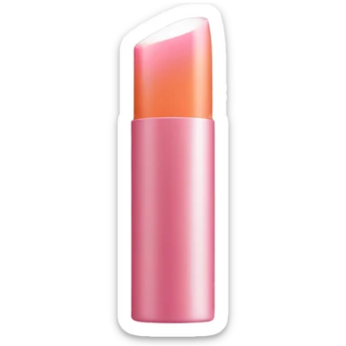 Pink lipstick in orange and white tube  sticker