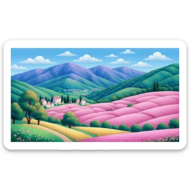 Renoir style pink SPAM art landscape sticker