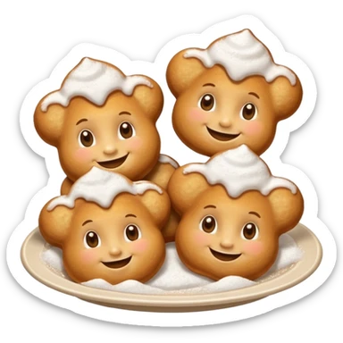 beignets with faces sticker
